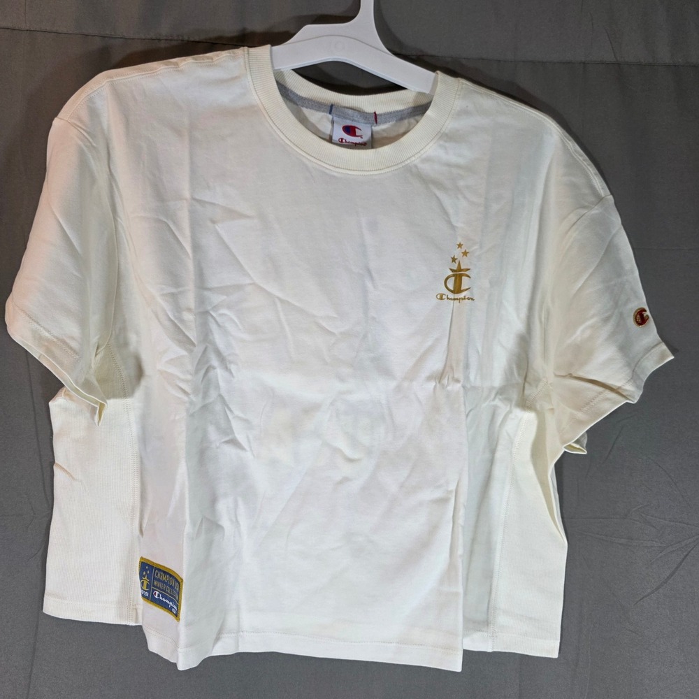Champion Gold Medal Cropped Tee Unbleached Cotton USA Logo XL CPW254TS01015